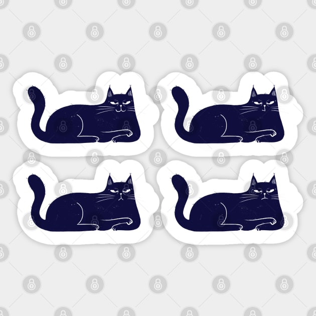 Moody blue cat moods Sticker by iulistration